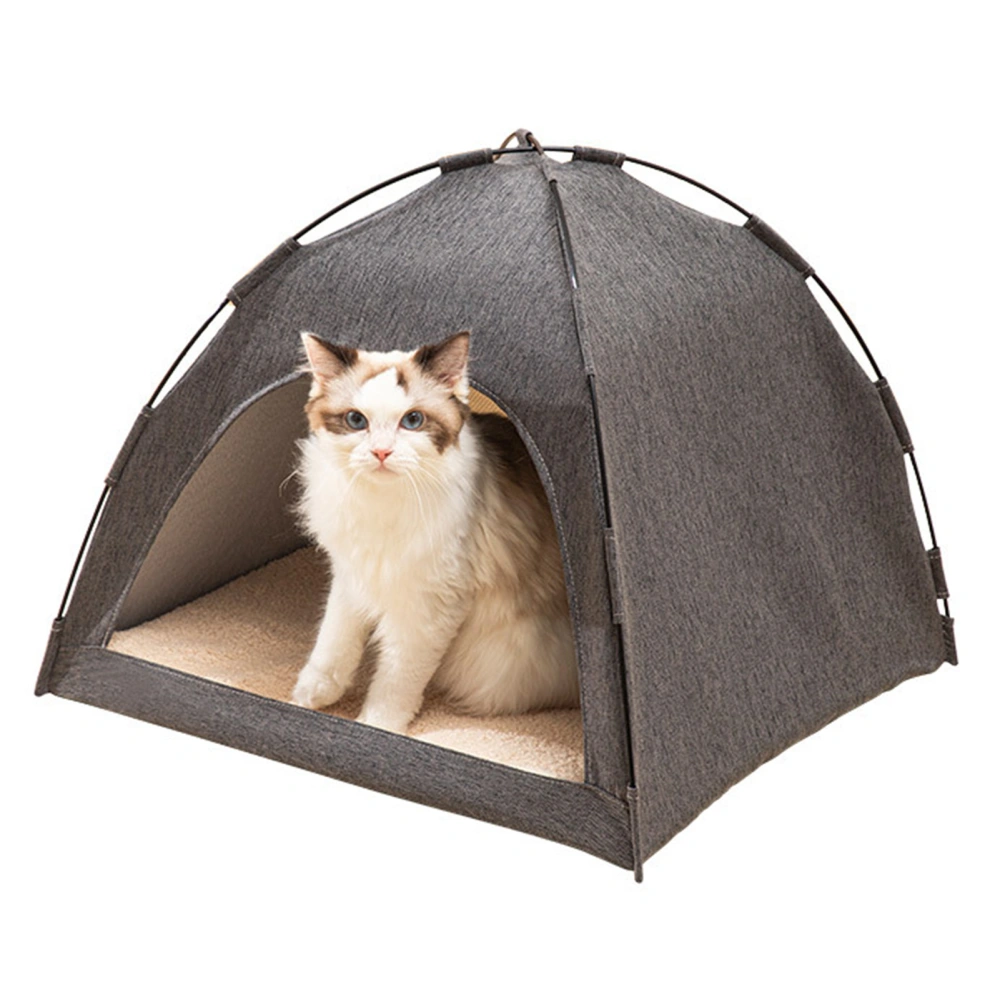 Cat Tent Bed Large Space Breathable Comfortable Washable Pet Tent House for Pet Cat Dog All Seasons S Size Grey