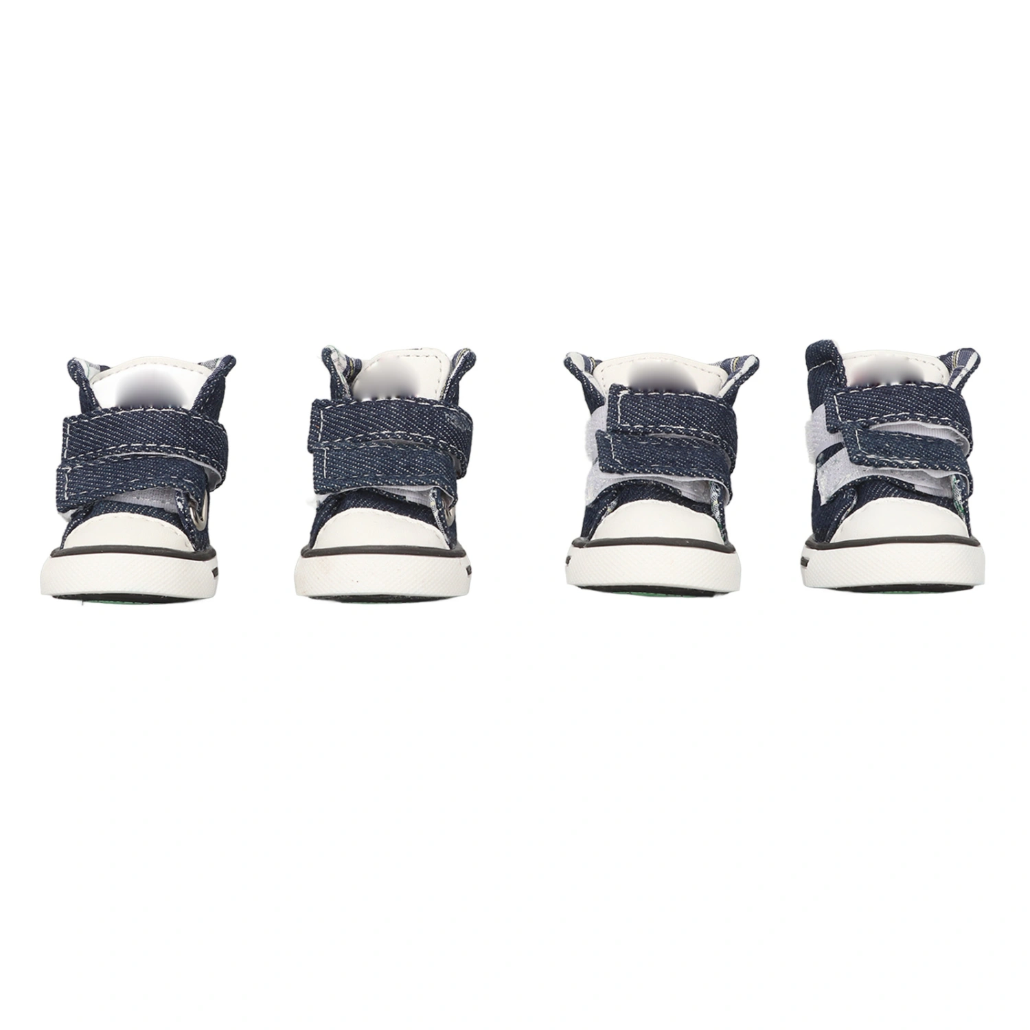 4pcs Canvas Puppy Shoes Stylish Cute Slip Resistance Breathable Comfortable Pet Paw Protector for Small Dogs Pets 3#