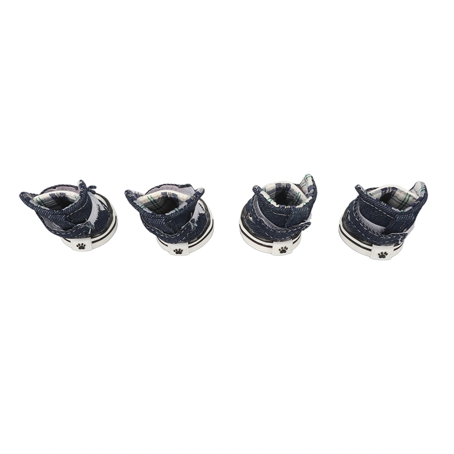 4pcs Canvas Puppy Shoes Stylish Cute Slip Resistance Breathable Comfortable Pet Paw Protector for Small Dogs Pets 3#