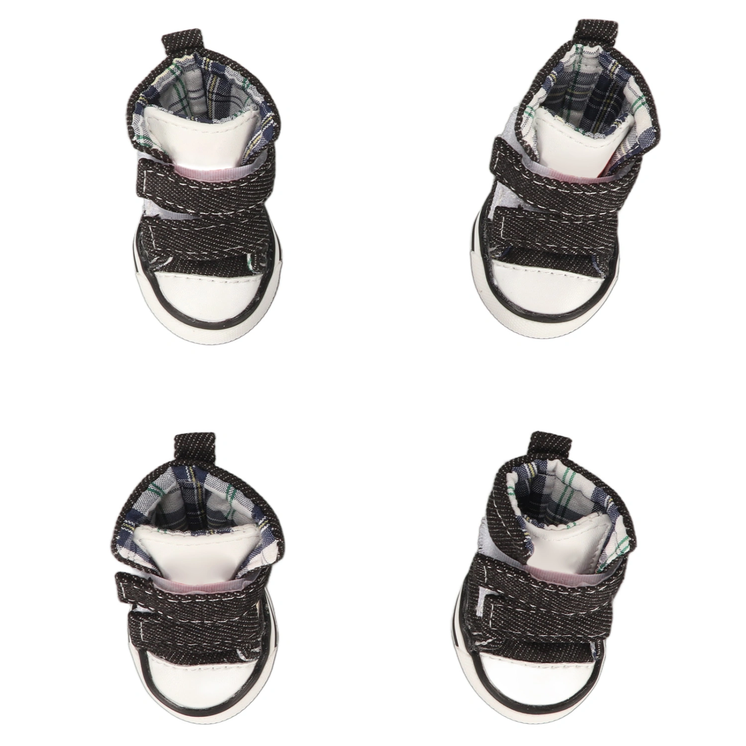 4pcs Canvas Puppy Shoes Fashion Cute All Seasons Breathable Slip Resistance Pet Sport Shoes for Small Dogs Pets 3#