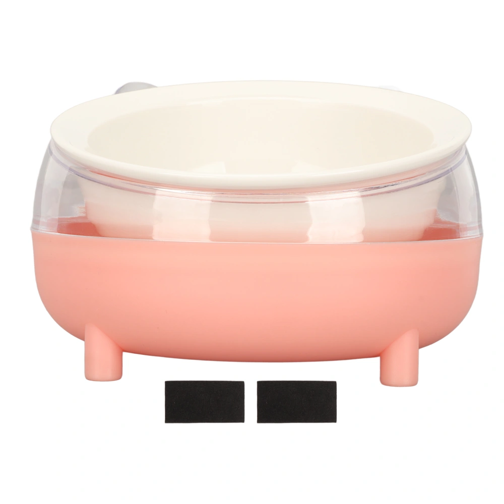 Cat Bowl Prevent Slip Dishwasher Microwave Safe Ceramic Raised Pet Dish with Tilted Stand for Food Water Pink