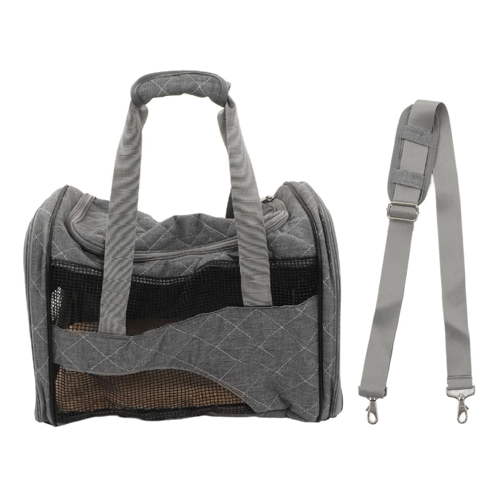 Dog Carrier Travel Bag Portable Fashionable Breathable Collapsible Travel Puppy Carrier for Outdoor Grey