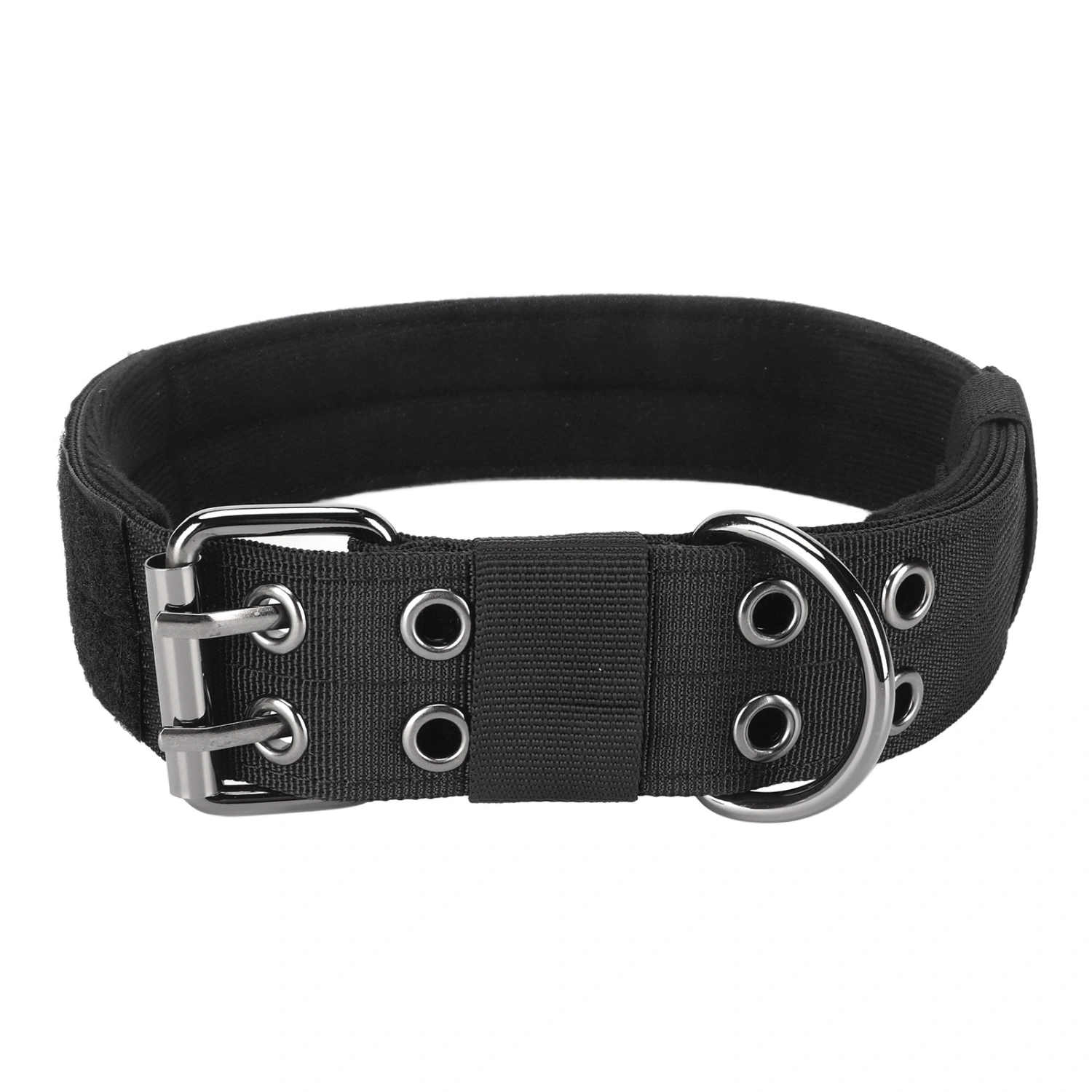 Dog Collar Adjustable Heavy Duty Buckle Pet Dog Collar with Hook and Loop for Medium and Large Dogs Black L