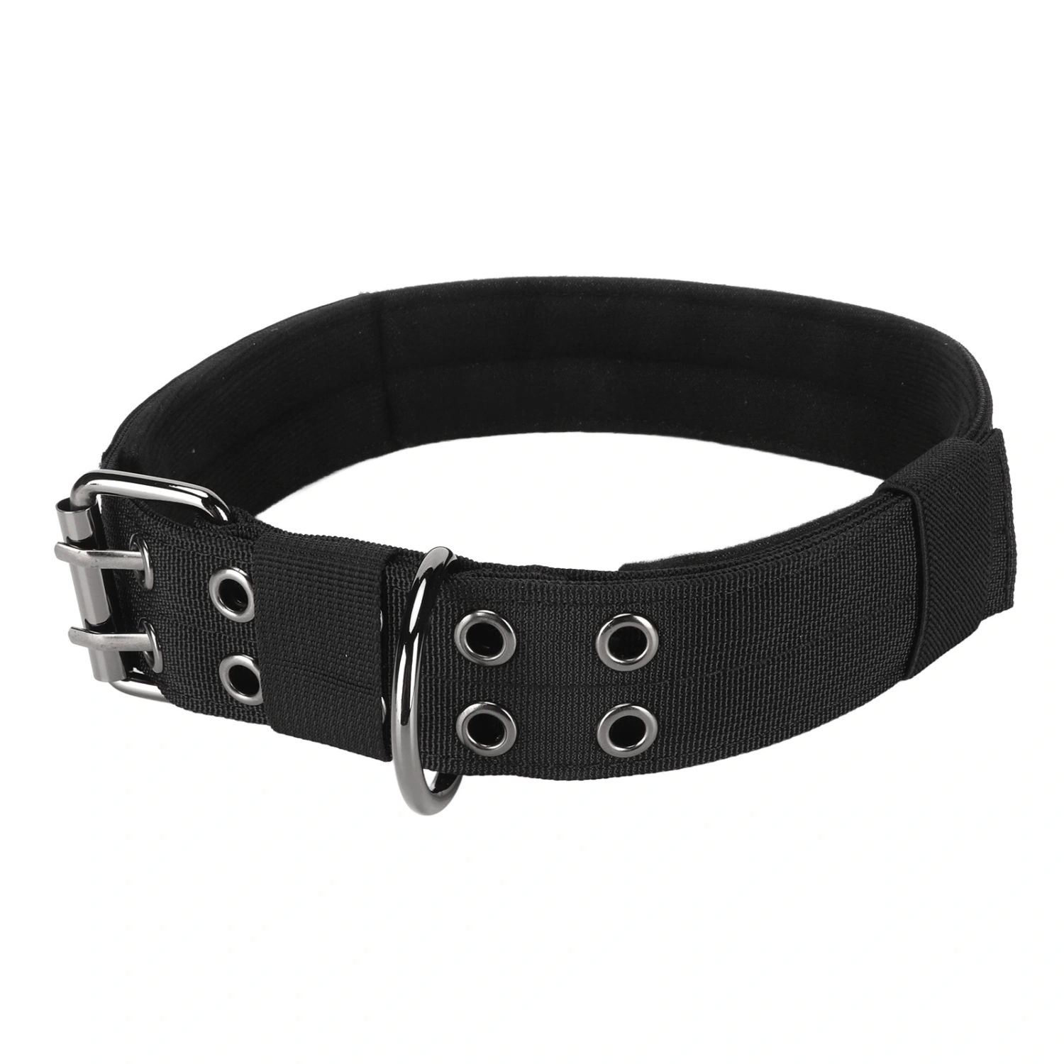 Dog Collar Adjustable Heavy Duty Buckle Pet Dog Collar with Hook and Loop for Medium and Large Dogs Black L