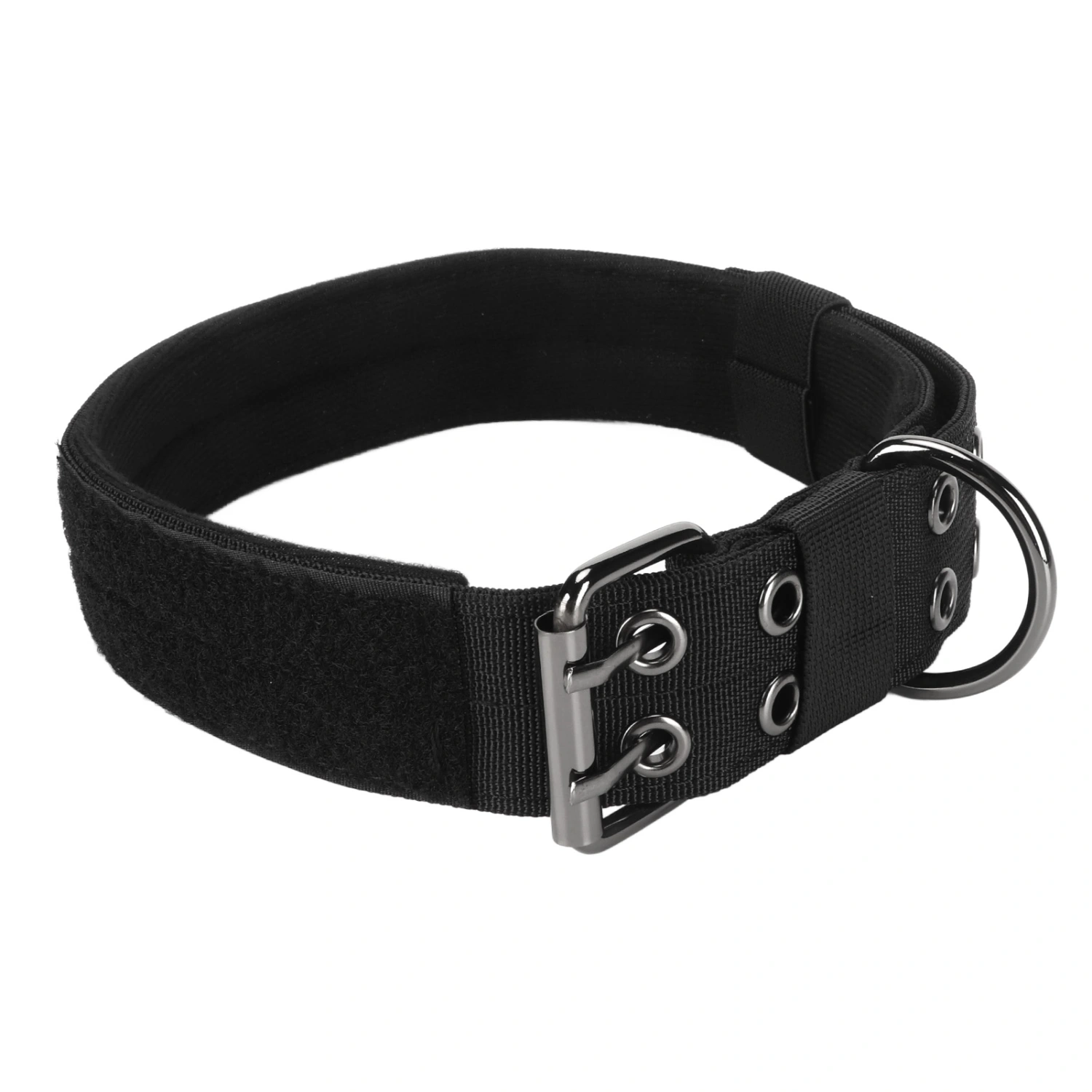 Dog Collar Adjustable Heavy Duty Buckle Pet Dog Collar with Hook and Loop for Medium and Large Dogs Black L