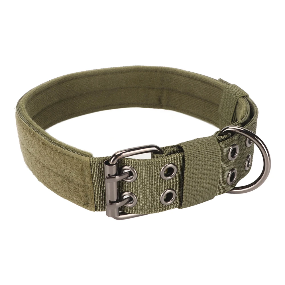 Military Dog Collar Adjustable Breathable Lightweight Widened Pet Training Collar with Metal D Ring for Medium Large Dog M