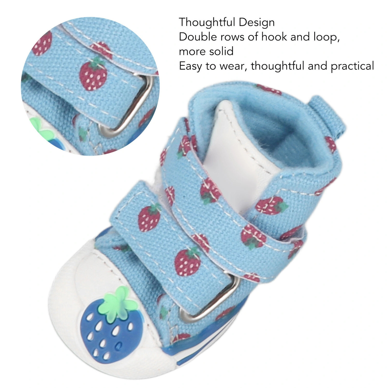 Small Dog Shoes Soft Breathable Prevent Slip Cute Canvas Puppy Boots for Bichon Teddy Blue Type 3