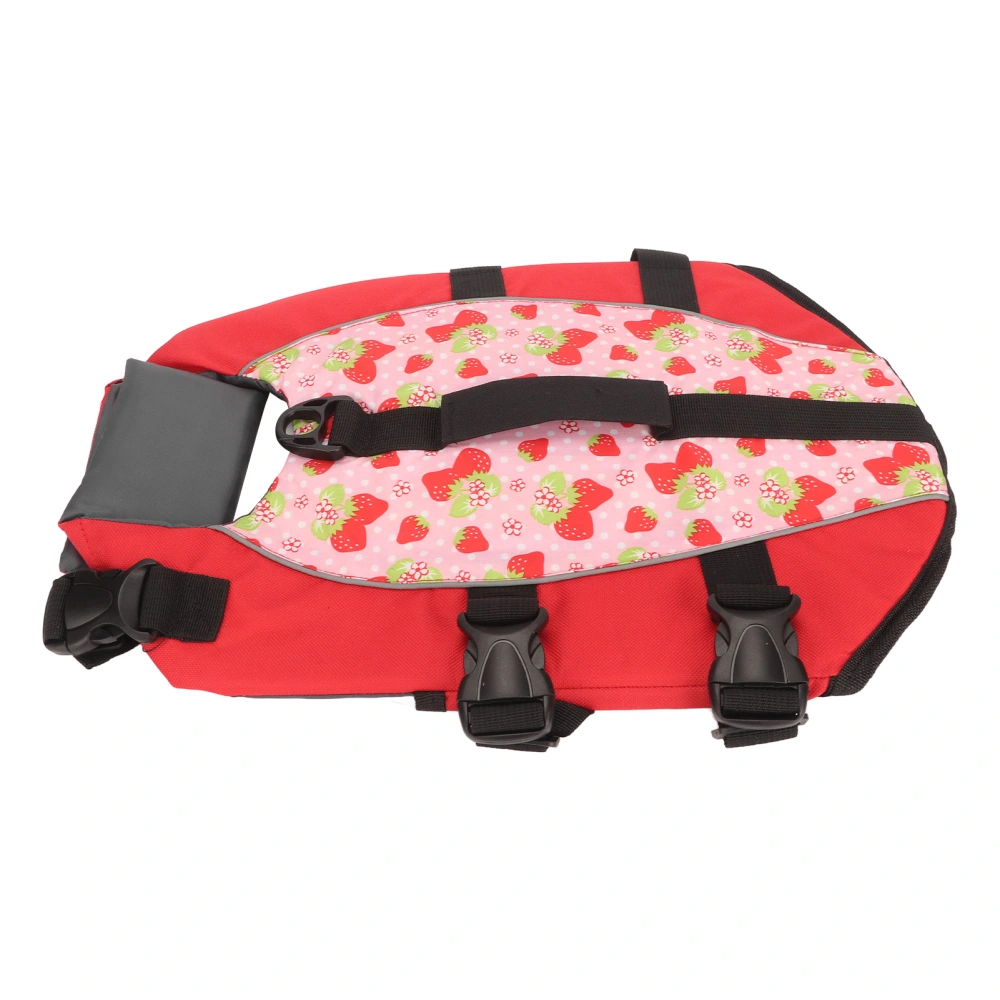 Dog Life Vest Adjustable Tear Resistant Safe Dog Floatation Swimming Jacket with Back Handle for Medium Large Pets Red S