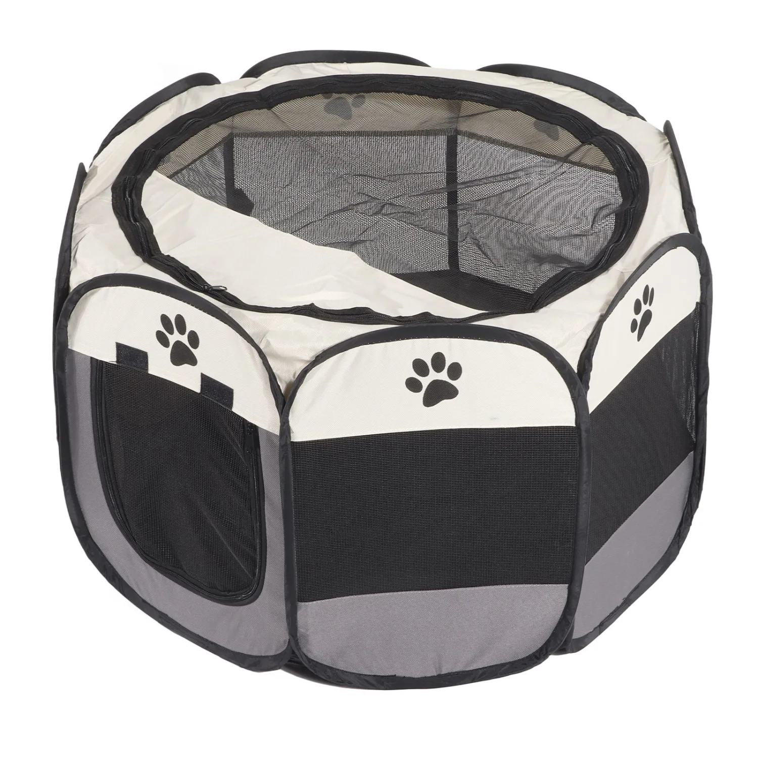 Pet Playpen Oxford Cloth Breathable Mesh Portable Foldable Dog Playpen for Indoor Outdoor Camping Travel