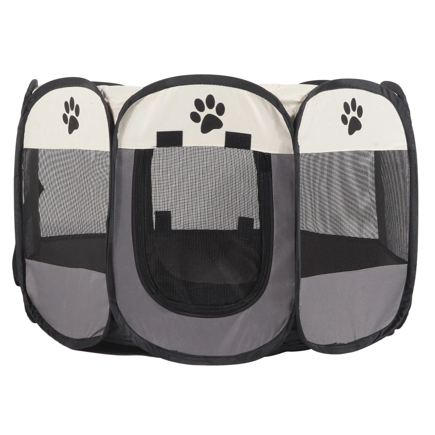 Pet Playpen Oxford Cloth Breathable Mesh Portable Foldable Dog Playpen for Indoor Outdoor Camping Travel