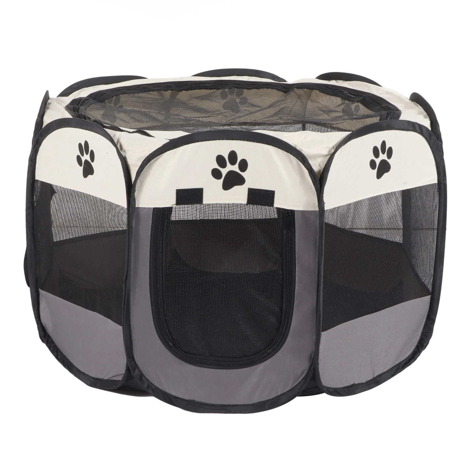 Pet Playpen Oxford Cloth Breathable Mesh Portable Foldable Dog Playpen for Indoor Outdoor Camping Travel