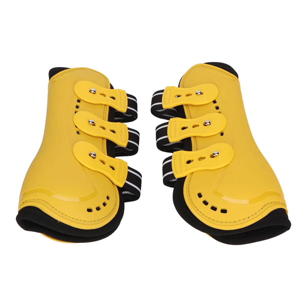 2Pcs Horse Tendon Boots Open Front Adjustable Breathable Horse Front Tendon Boots for Training Jumping Riding Yellow M