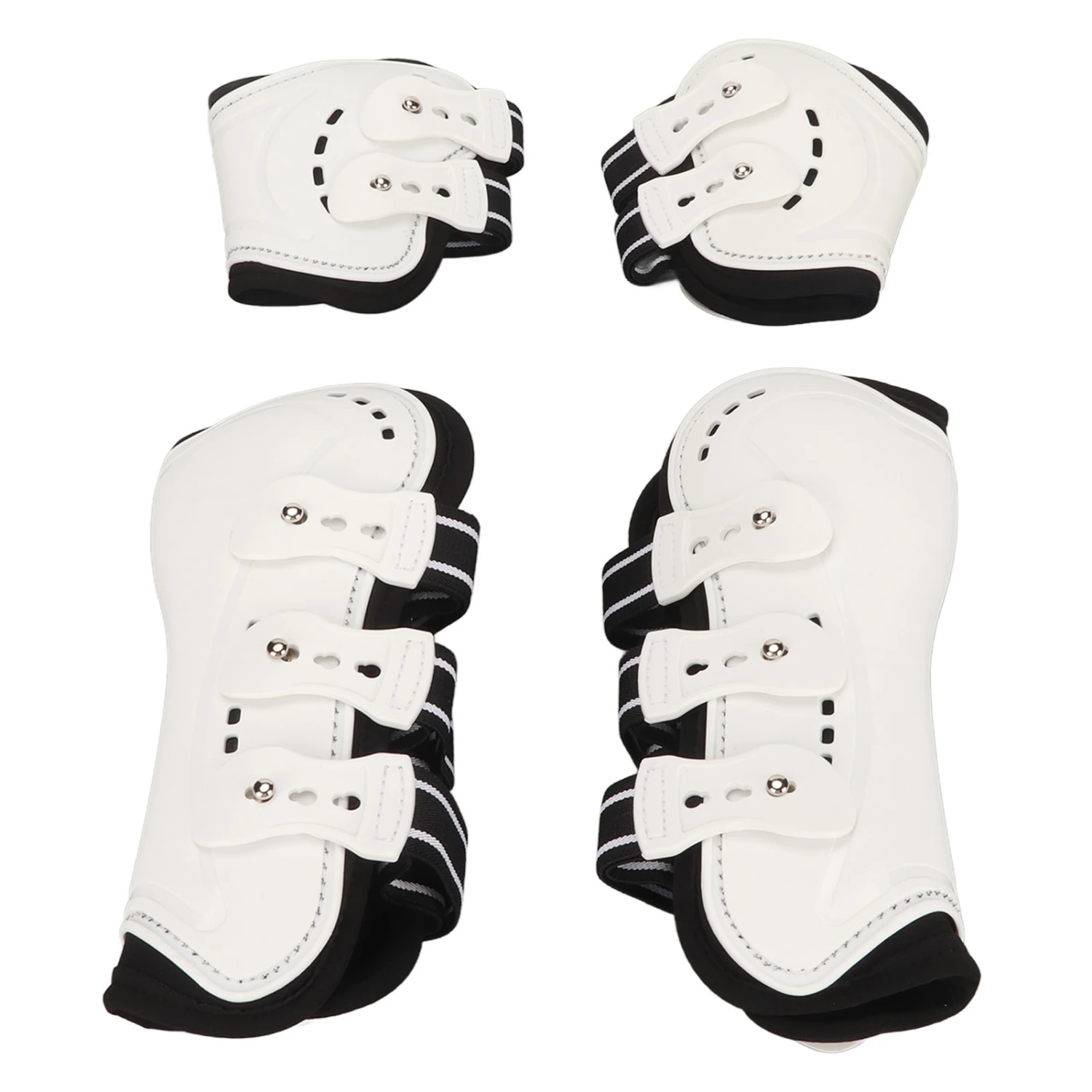 Horse Front Tendon Boots Adjustable Breathable Open Front Protective Horse Tendon Boots for Jumping White M