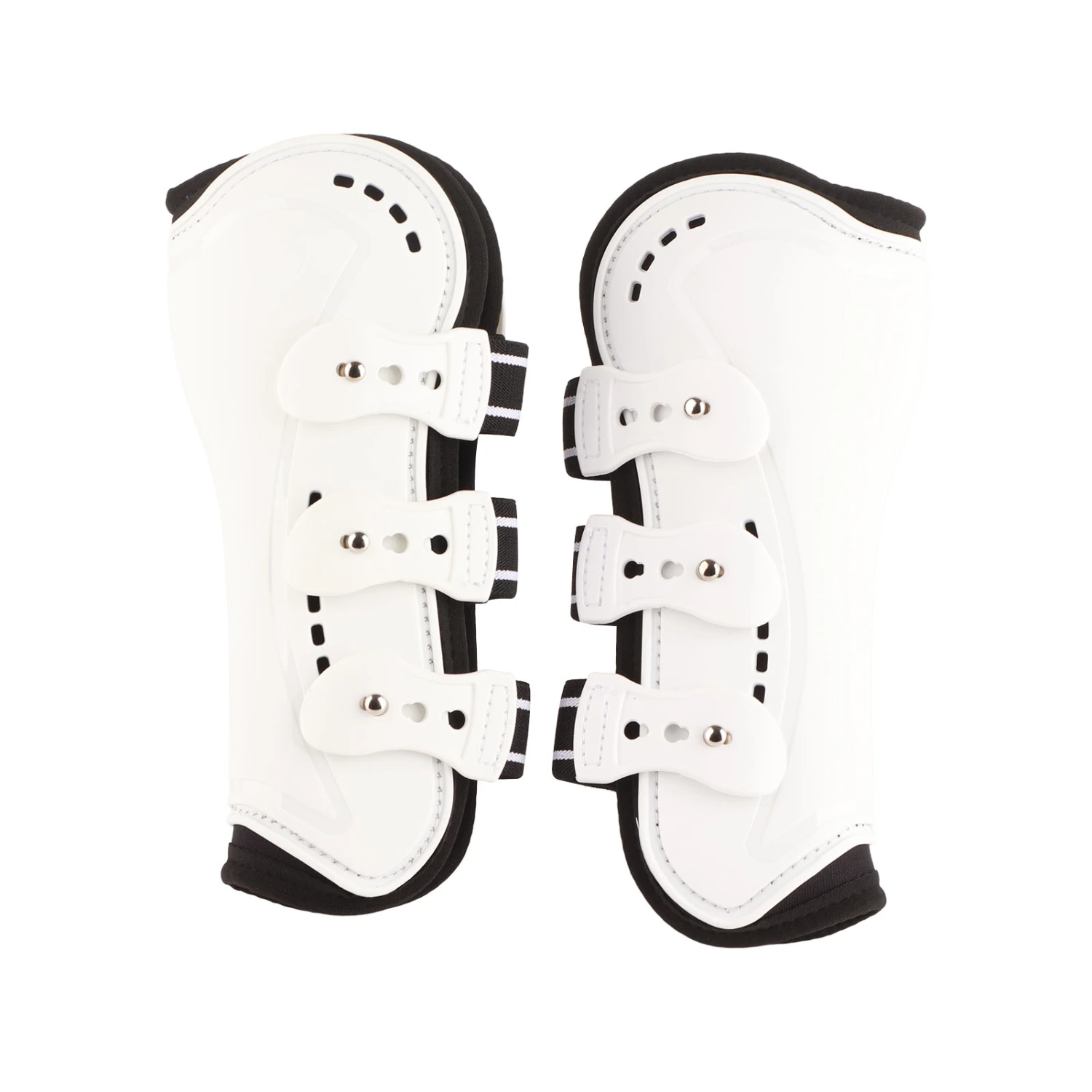 Horse Front Tendon Boots Adjustable Breathable Open Front Protective Horse Tendon Boots for Jumping White M