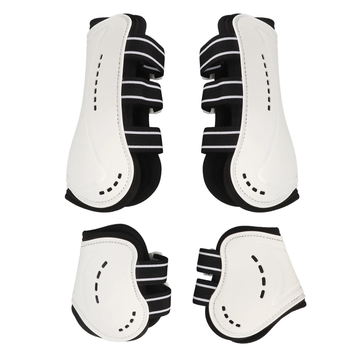 Horse Front Tendon Boots Adjustable Breathable Open Front Protective Horse Tendon Boots for Jumping White M