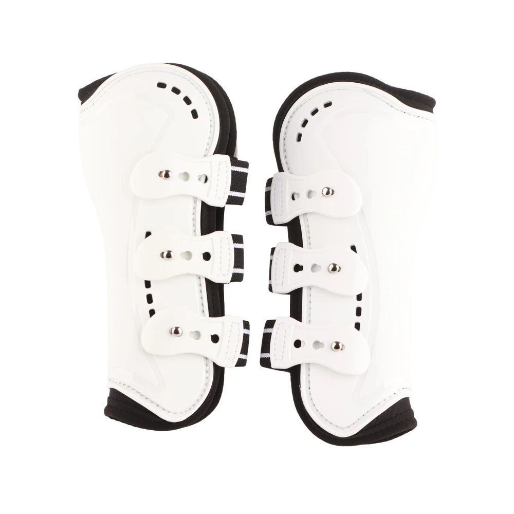 Horse Front Tendon Boots Adjustable Breathable Open Front Protective Horse Tendon Boots for Jumping White L