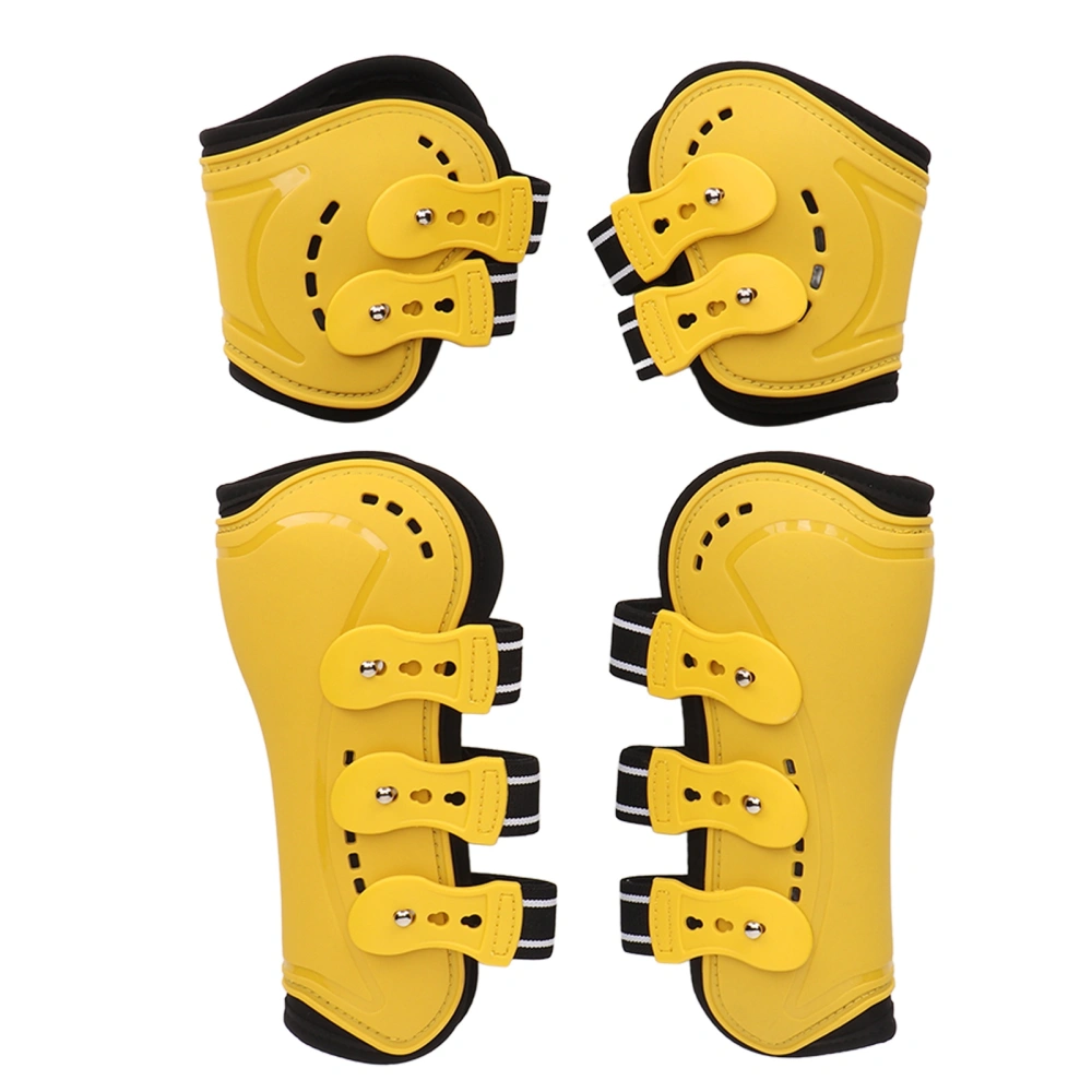 Horse Tendon Boots Fetlock Boots Open Front Breathable Adjustable Protective Horse Boots for Jumping Yellow Set of 4 M