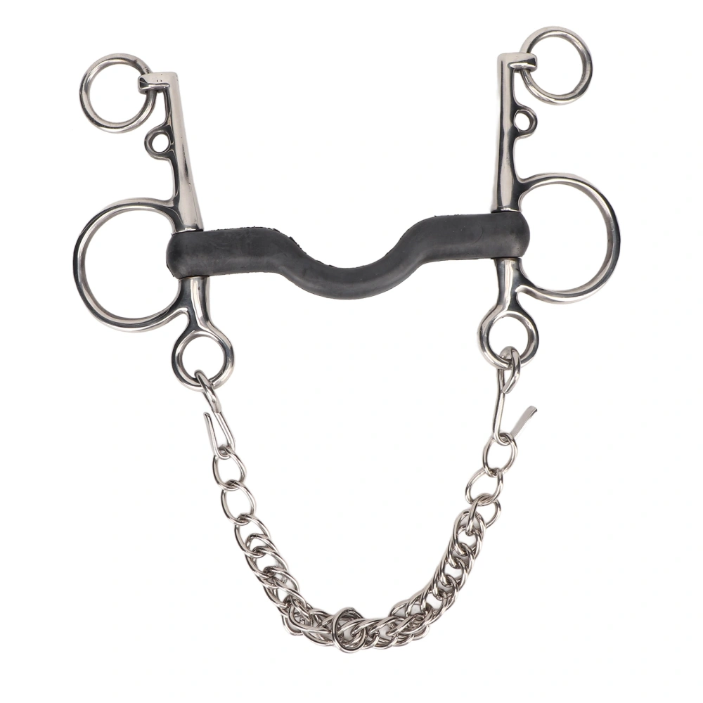 Horse Mouth Bit Stainless Steel Safe Rustproof Hand Polishing Horse Mouth Snaffle for Horse Accessories 127mm / 5.0in