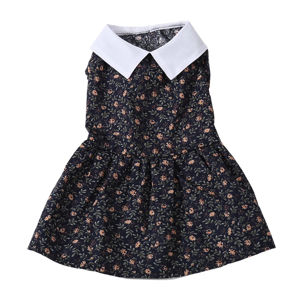 Dog Dress Cute Floral Print Pattern Soft Breathable Puppy Princess Dress for Spring Summer Festival Party M