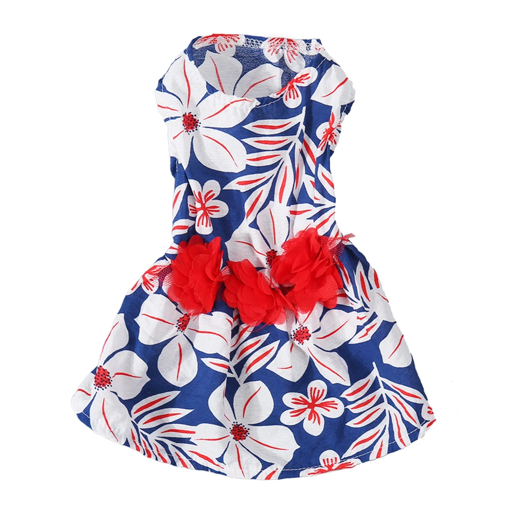 Dog Girl Dress Cute Floral Elegant Comfortable Doggie Princess Dress for Small Dogs Cats Spring Summer XS