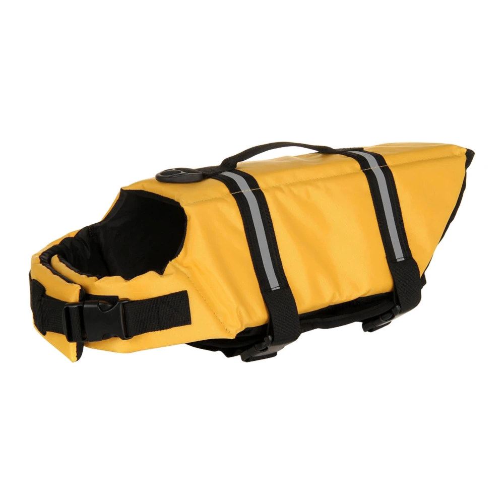 Pet Life Jacket Reflective Breathable Mesh Portable Dog Lifesaver Flotation Vest for Boating Swimming and Beach Yellow S