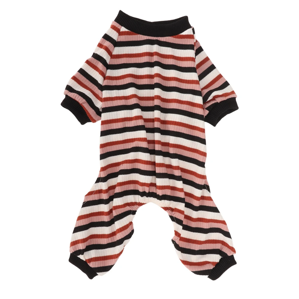 Striped Dog Pajamas Classic Lightweight Warm Comfortable Stretchy Dog Clothes Jumpsuit for Spring XS