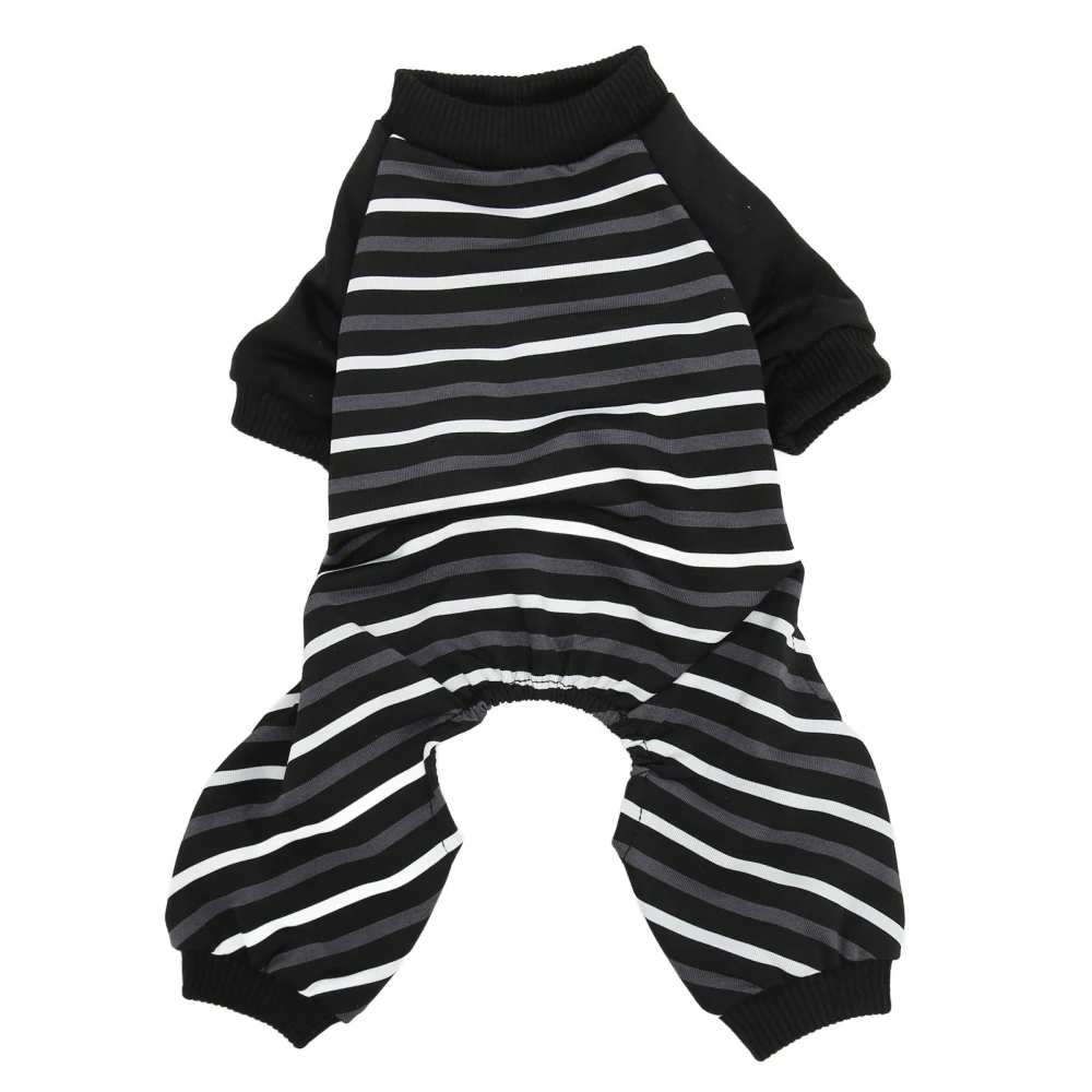 Dog Pajamas Warm Comfortable Stretchy 4 Legs Striped Dog Pajamas for Small Dogs Cats Sleeping S