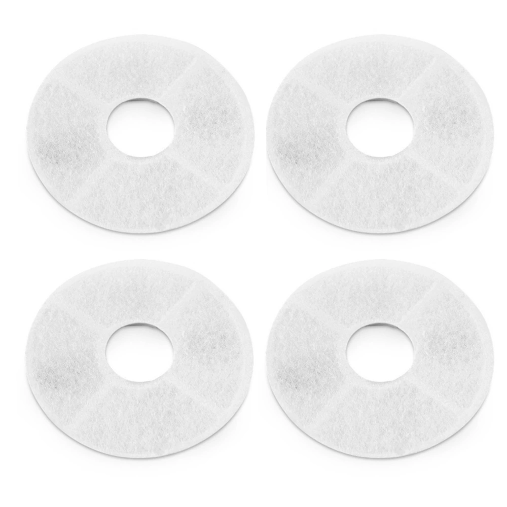 4pcs Cat Water Fountain Filters Activated Carbon Resin Round Replacement Multi Triple Water Dispenser Filter for Dogs Cats Round 4Pcs 12.5x3.5cm/4.9x1.38in