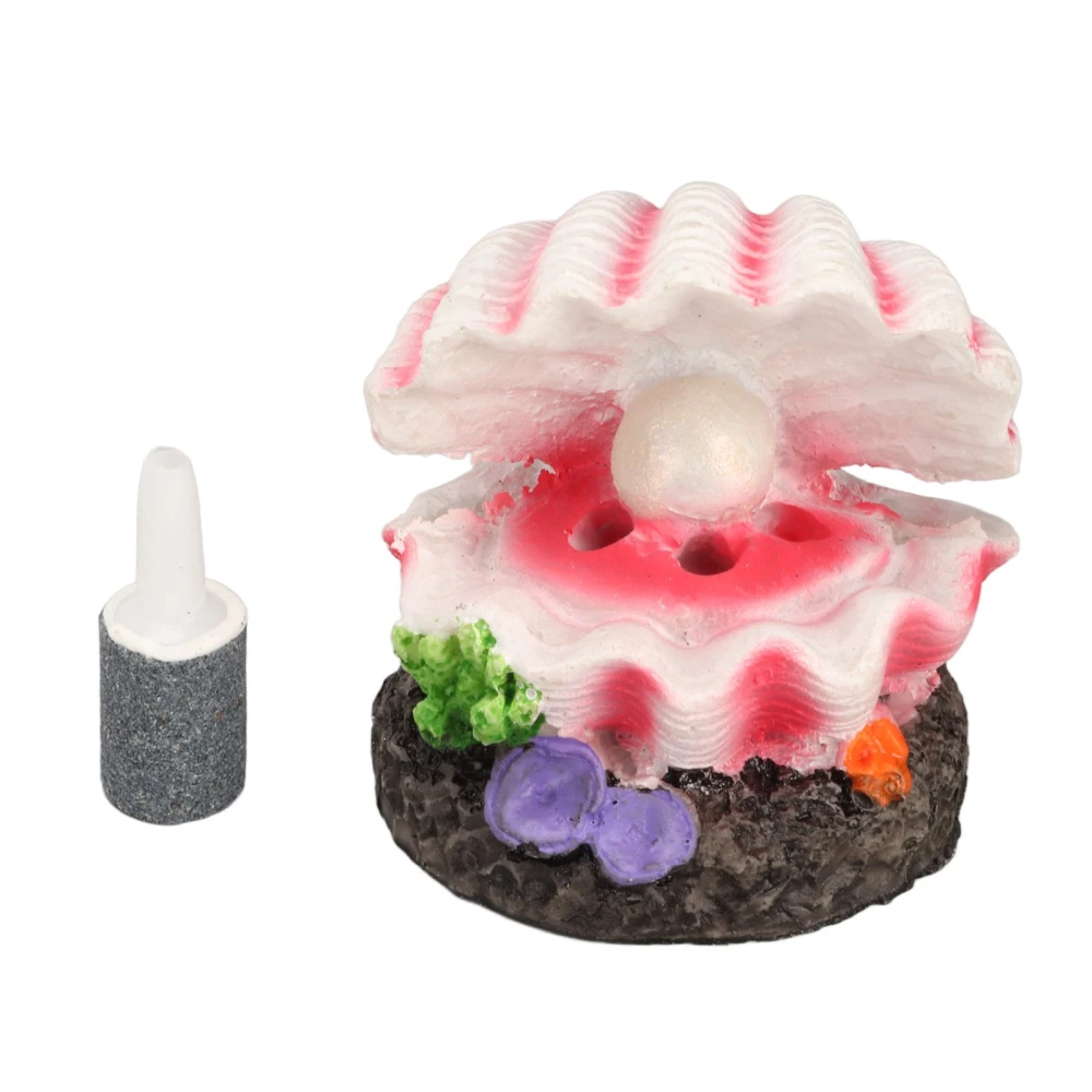 Aquarium Shell Air Bubbler Decoration Simulation Artificial Resin Fish Tank Shell Ornament with Air Bubble Stones