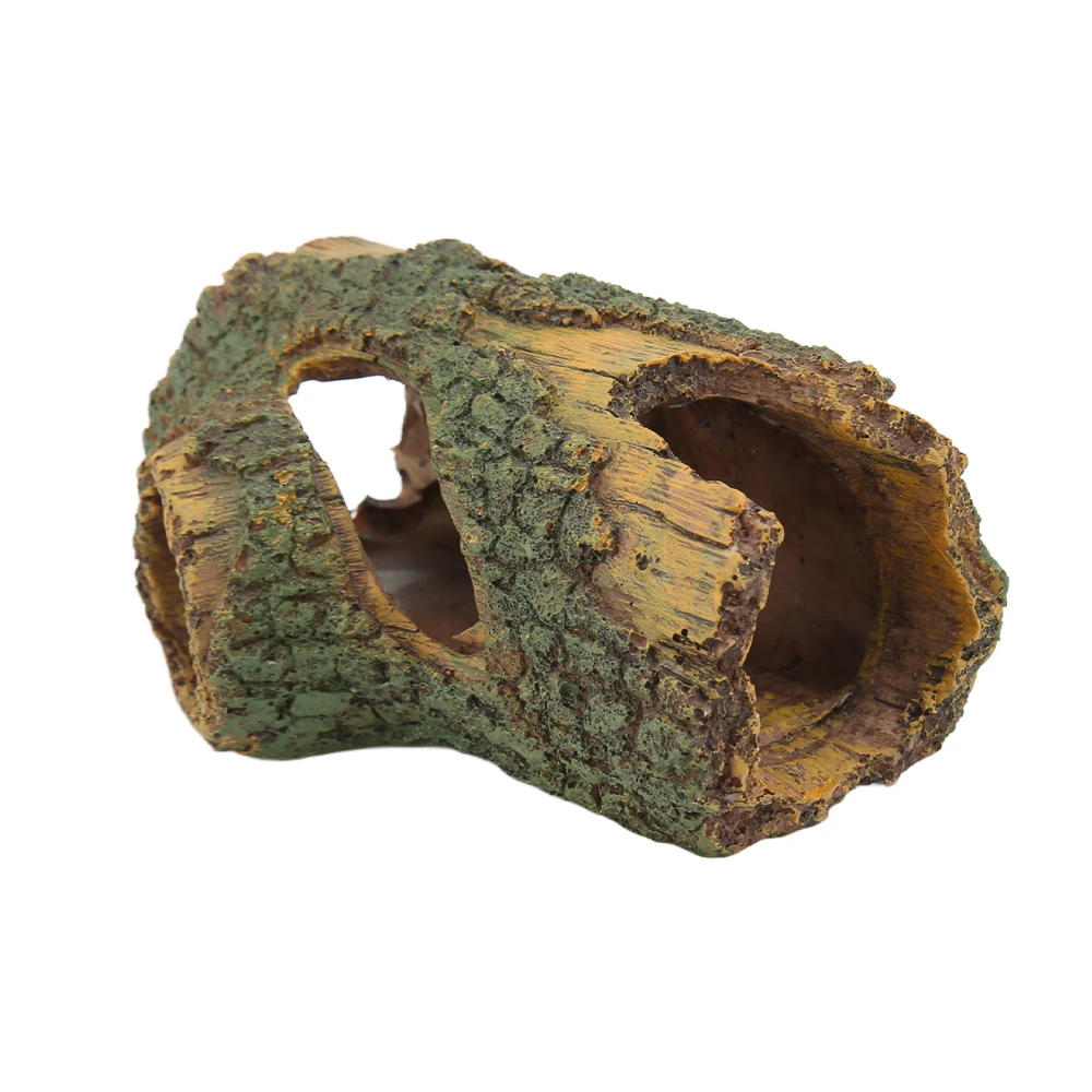 Wood Trunk Aquarium Ornament Simulation Resin Fish Tank Artificial Tree Hole Ornament for Aquascaping S