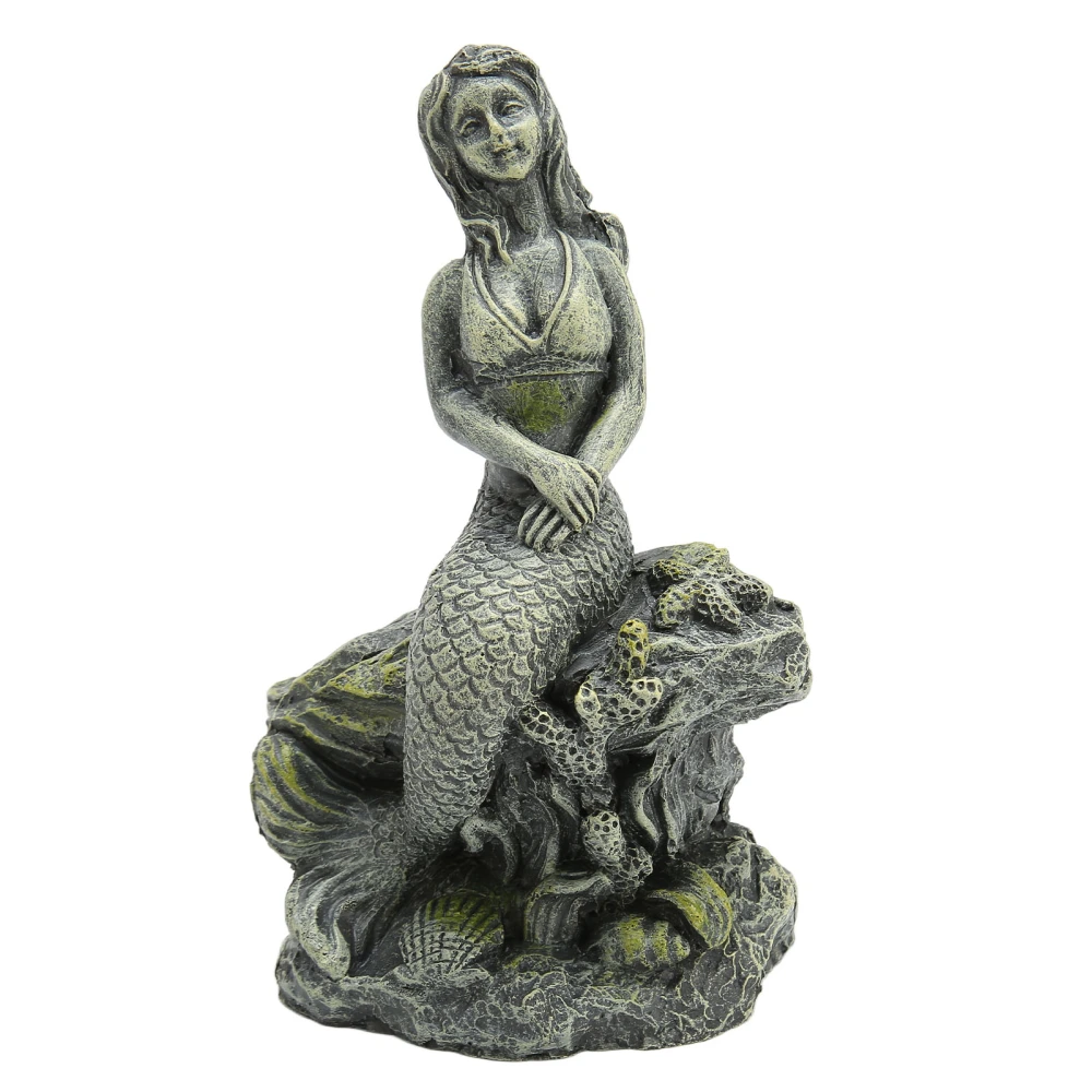 Buyweek Aquarium Mermaid Statue Safe Resin Beautiful Fish Tank Mermaid Decor for Aquarium Decorations