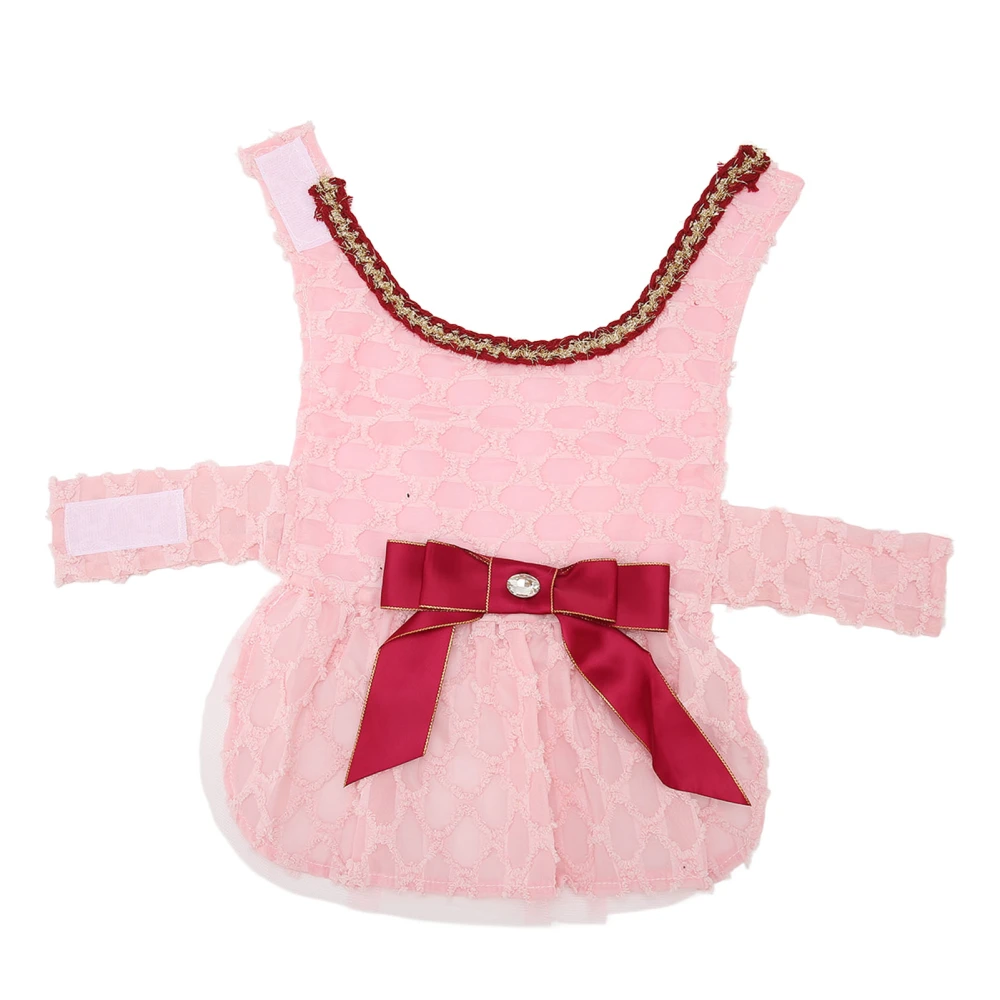 Buyweek Dog Dress Soft Cute Hook and Loop Closure Puppy Princess Dress with Bowknot for Summer Beach Photography Pink XS