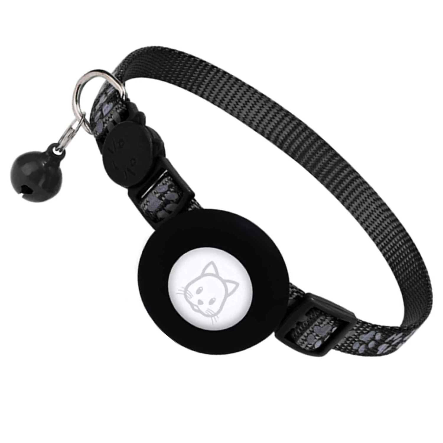 Locator Cat Collar Prevent Lost Reflective GPS Cat Collar with Safety Buckle and Bell for Small Pet Cat Puppy Kitten