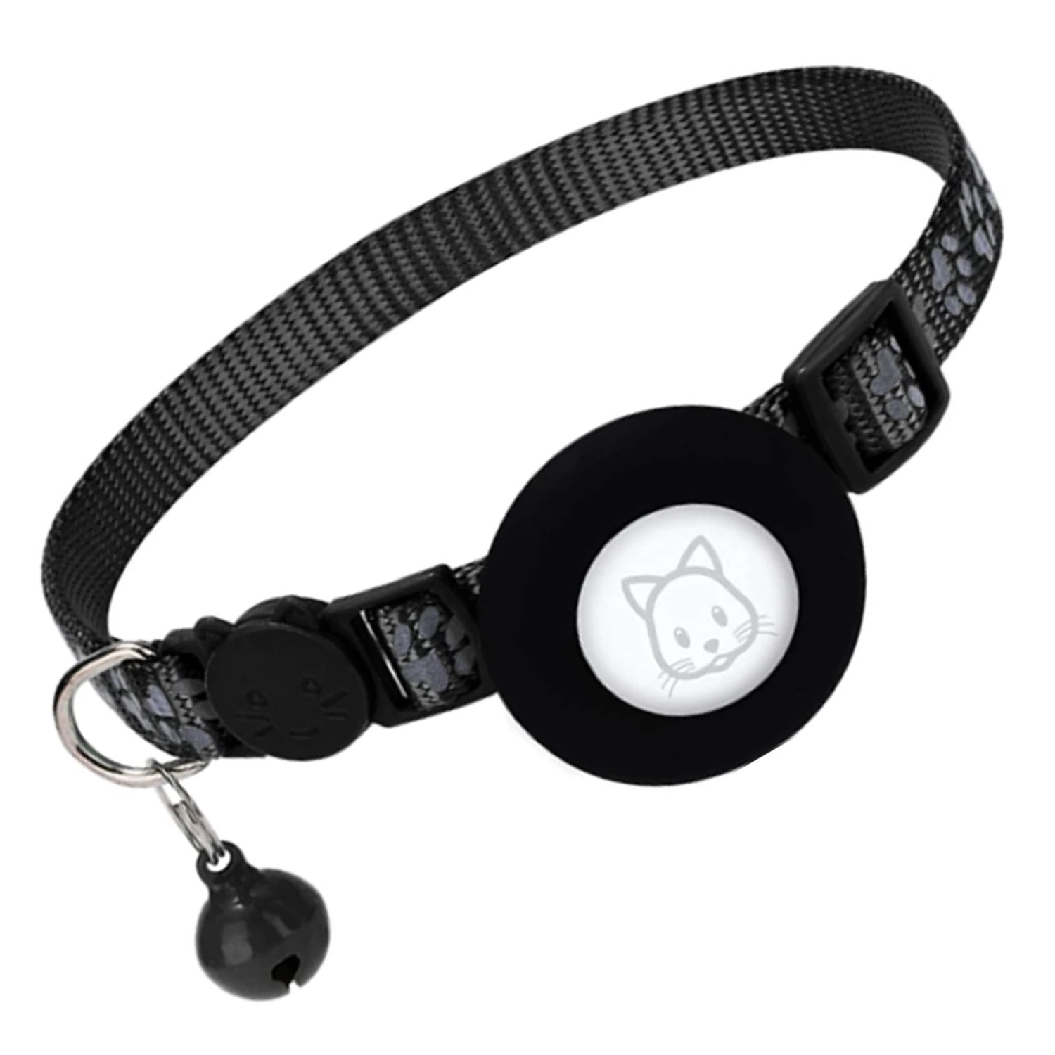 Locator Cat Collar Prevent Lost Reflective GPS Cat Collar with Safety Buckle and Bell for Small Pet Cat Puppy Kitten