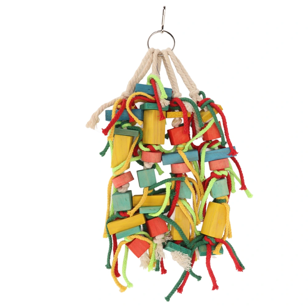 Parrot Chewing Toy Colorful Beak Grinding Cotton Rope Blocks Bird Bite Toy for Budgies Cockatiels