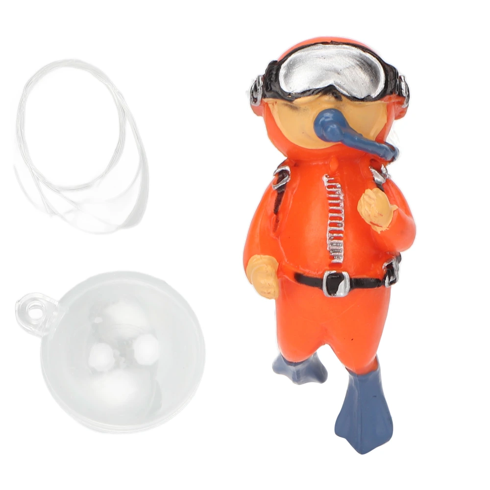 Buyweek Aquarium Astronaut Decoration Cute Adjustable Position PVC Floating Astronaut Ornaments with Floating Ball Prototype Orange Fatty