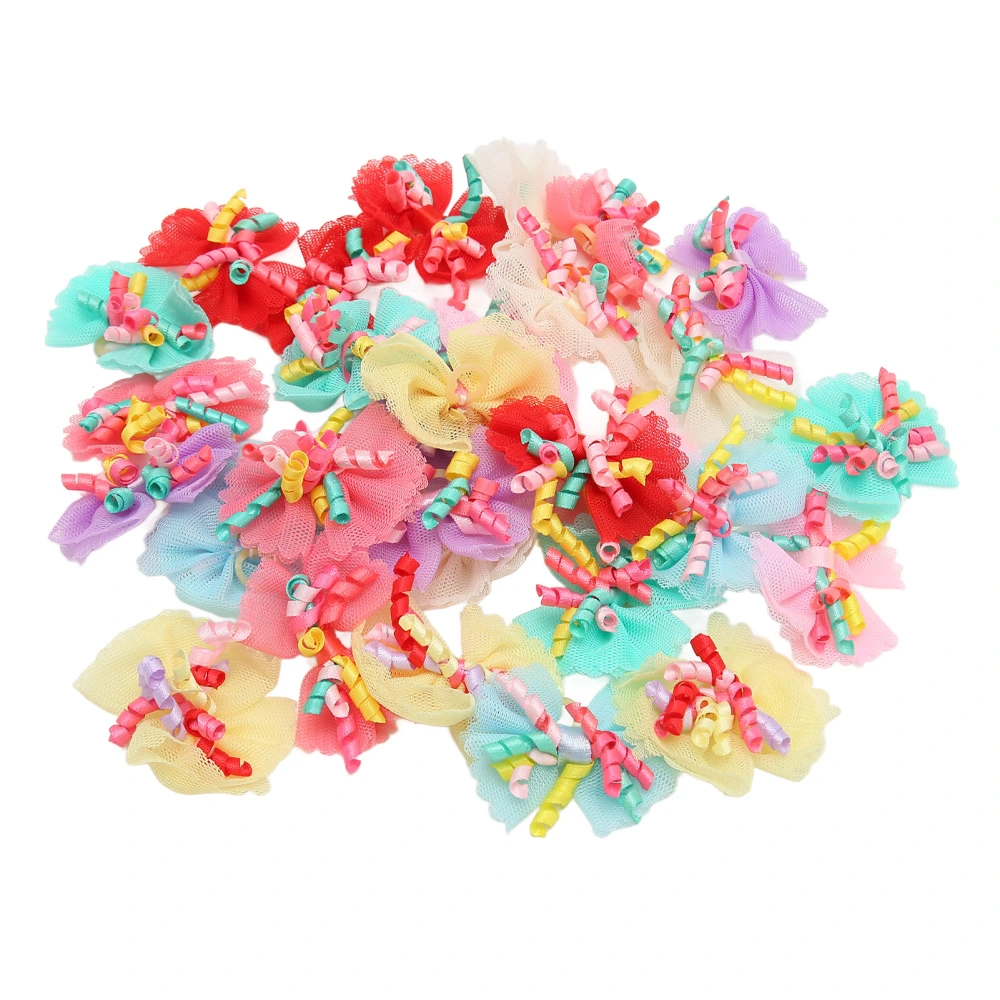 31Pcs Dog Hair Bows Lace Bowknot Design Pet Grooming Bows with Rubber Bands for Dogs Pets