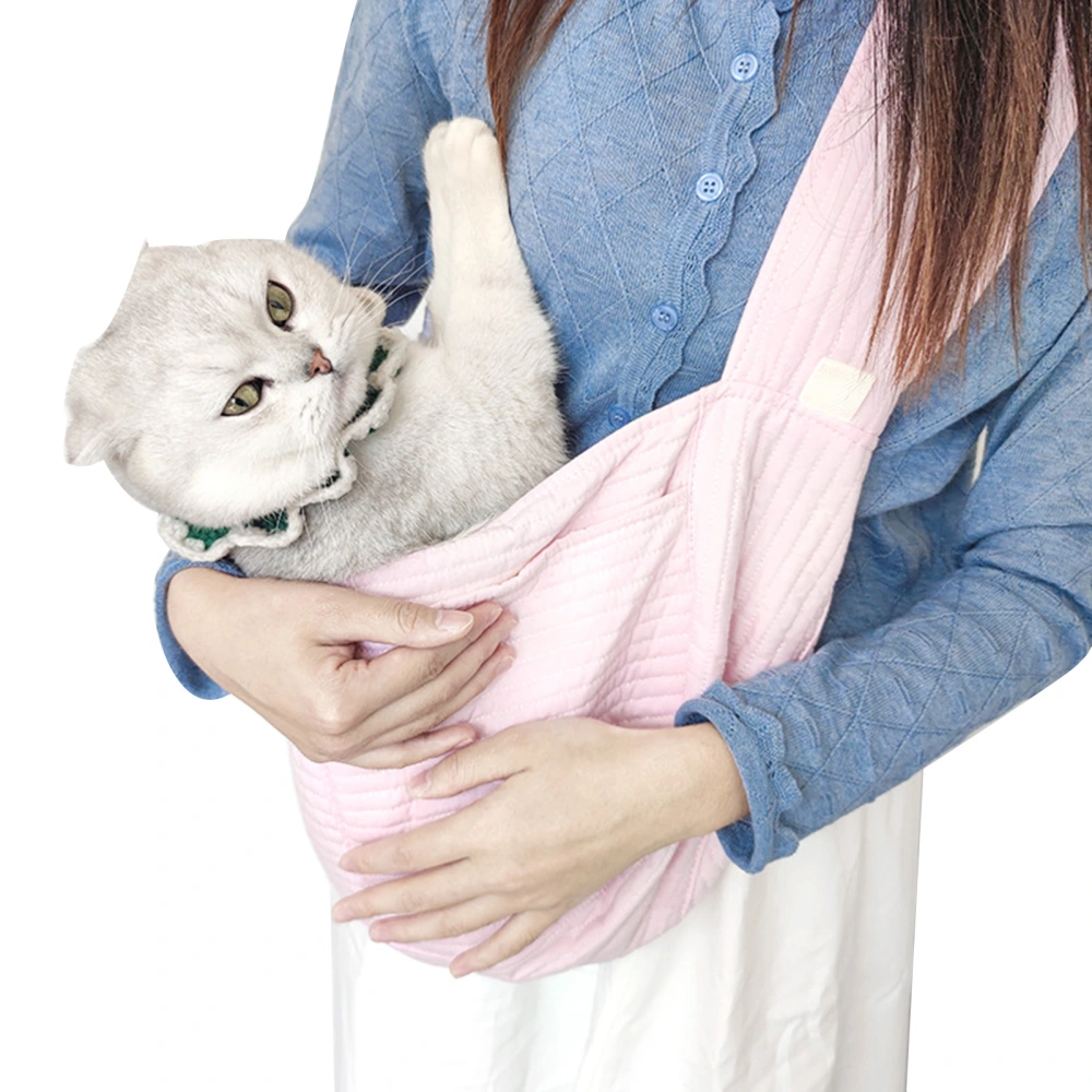 Pet Sling Carrier Portable Canvas Handbag Dog Single Shoulder Carrier Bag for Outdoor Travel Suitable for Pets Under 6.5kg/14.3lb Pink