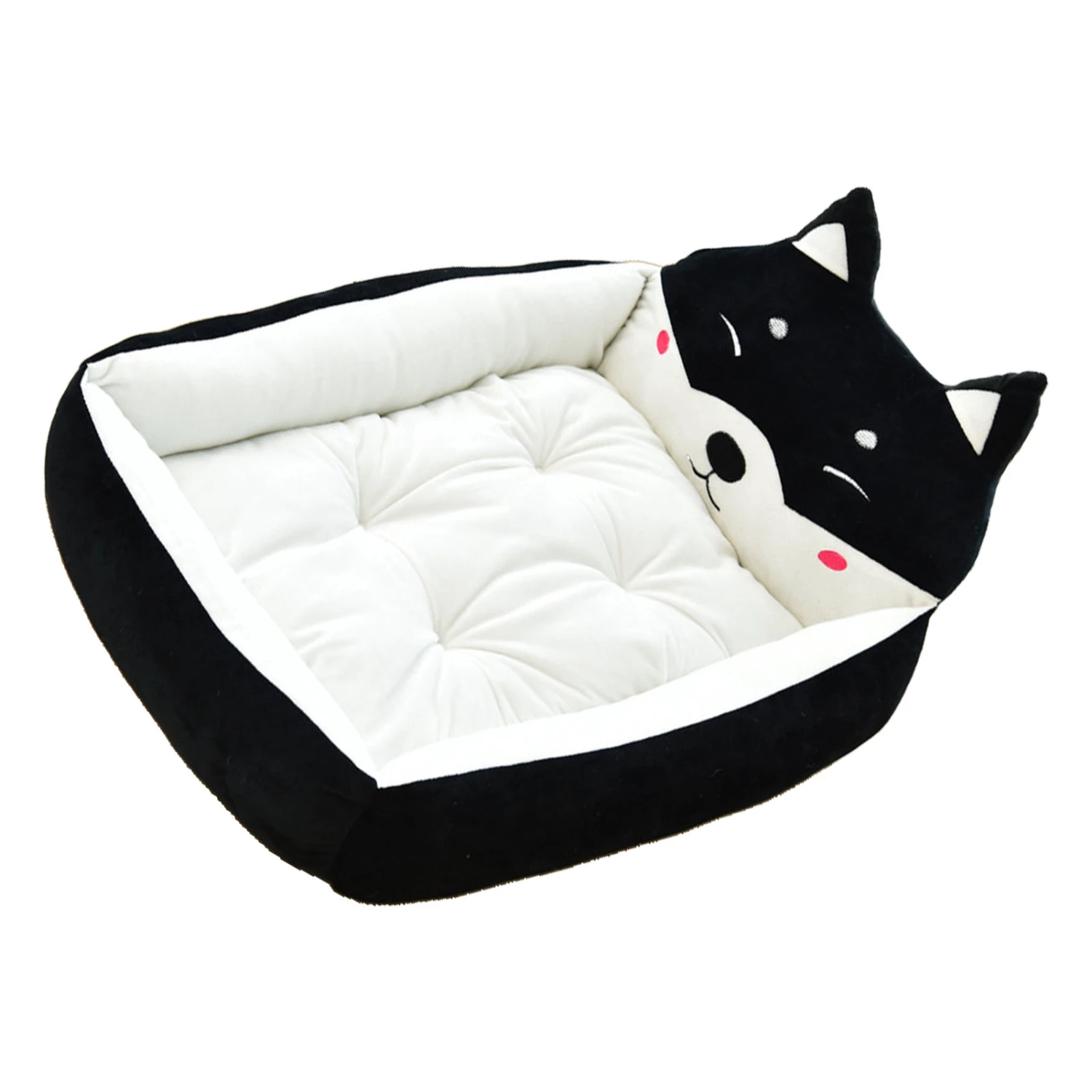 Cartoon Dog Bed Winter Warm Cute Washable All Seasons Pet Kennel Bed for Dogs Cats Pets Black Akita Approx. 50cm/19.7in (Pets Less Than 2.5kg/5.5lb)