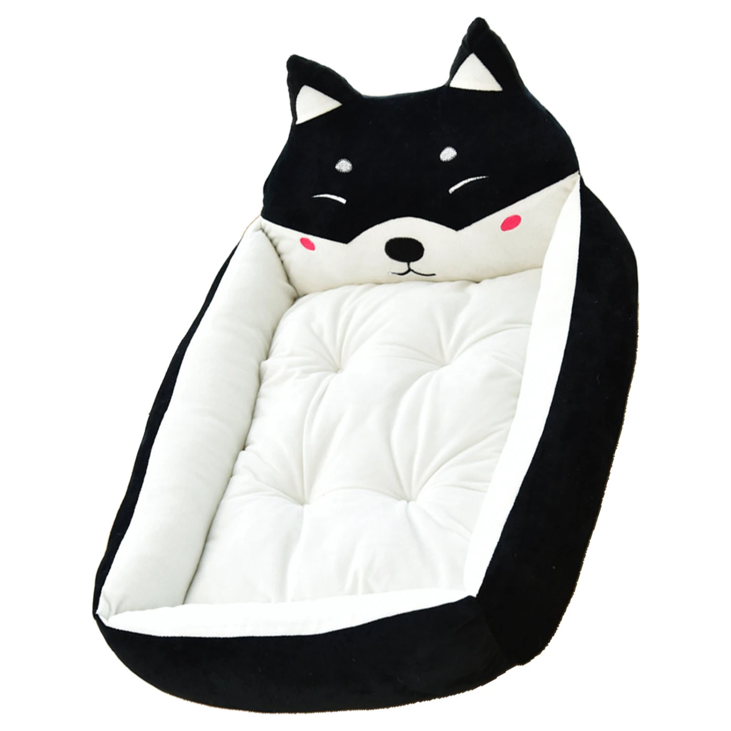 Cartoon Dog Bed Winter Warm Cute Washable All Seasons Pet Kennel Bed for Dogs Cats Pets Black Akita Approx. 50cm/19.7in (Pets Less Than 2.5kg/5.5lb)
