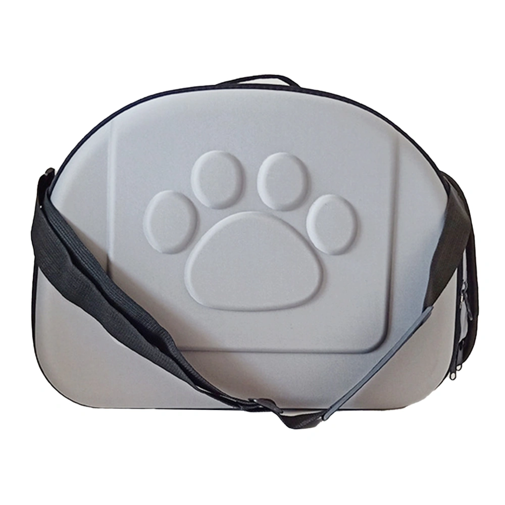 Cat Carrier Collapsible Breathable Large Capacity Portable Pet Carrying Bag with Shoulder Hand Strap for Travel Car No Pattern Gray