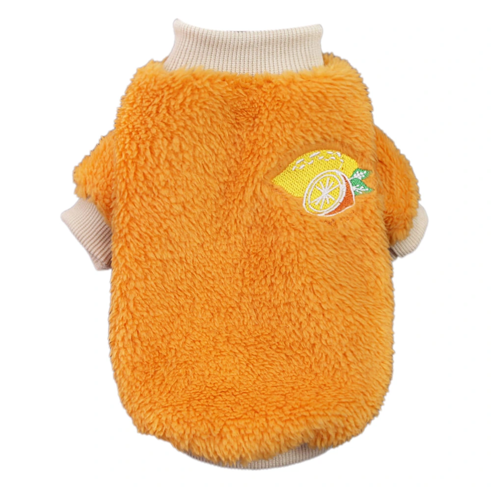 Buyweek Puppy Plush Clothes Warm Comfortable Skin Friendly Elastic Round Neck 2 Legged Dog Plush Outfits for Pet Supplies Orange Navel Orange M