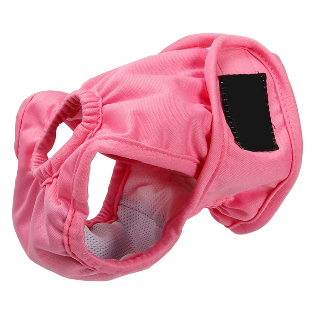 Dog Sanitary Panties Soft Elastic Reusable Washable Absorbent Breathable Female Dog Diapers for Dogs Puppies Pink XL