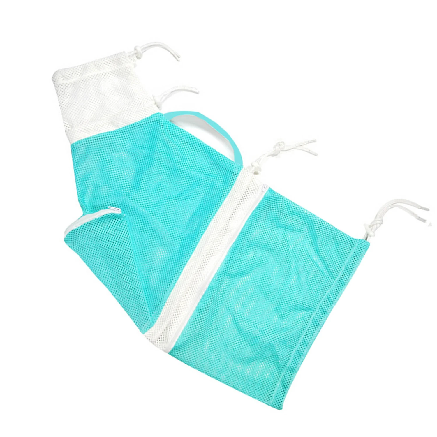 Cat Bathing Bag Breathable Adjustable Cat Shower Mesh Grooming Bag with Handle for Bathing Injection Nail Trimming Green and White