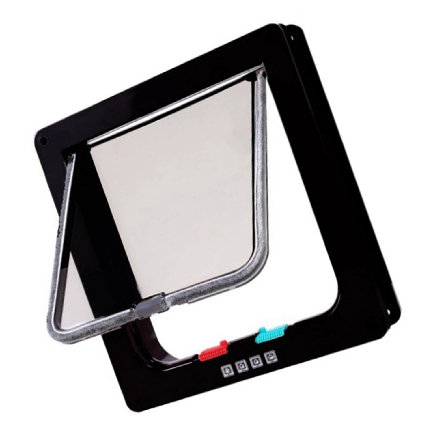 Cat Door Wearproof Automatic Window Closure Function Cat Interior Exterior Door for Pet Cat Dog Black M