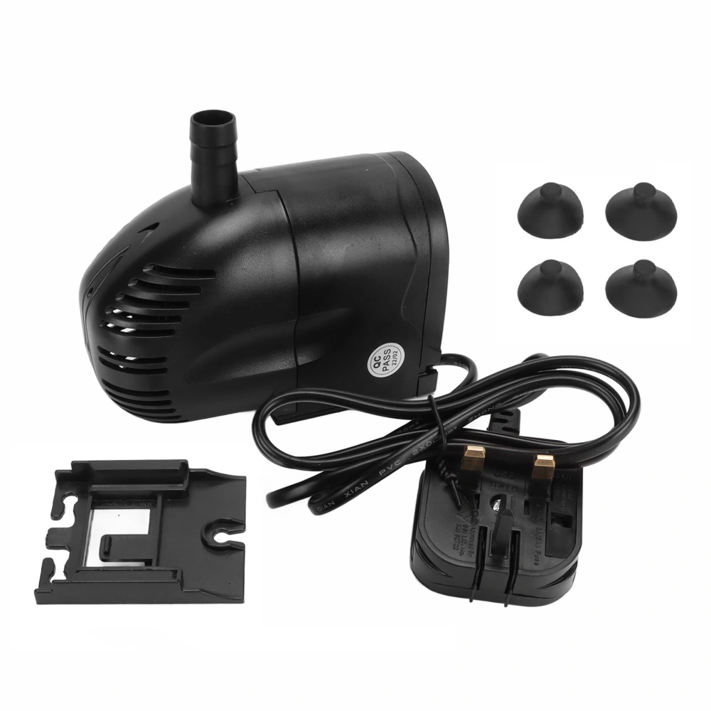 Aquarium Submersible Fountain Pump High Lift Quiet Fish Tank Filter Pump for Pond Waterfall Hydroponic UK Plug 220V Q2000