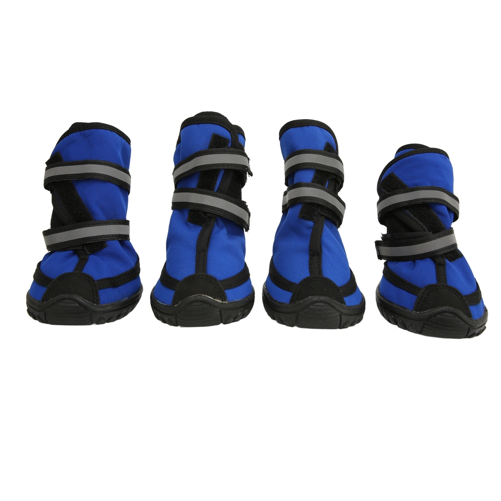 4Pcs Dog Boots Waterproof Prevent Slipping Reflective Large Dog Winter Snow Rain Shoes Paw Protector for Outdoor XL