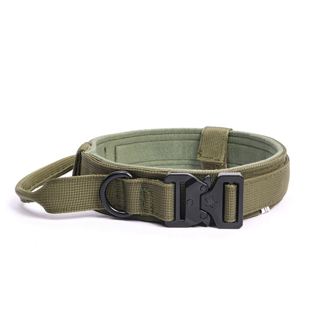 Dog Collar Safe Adjustable Comfortable Military Training Dog Collar for Medium Large Dogs Green M (36‑48cm /14.2‑18.9in )