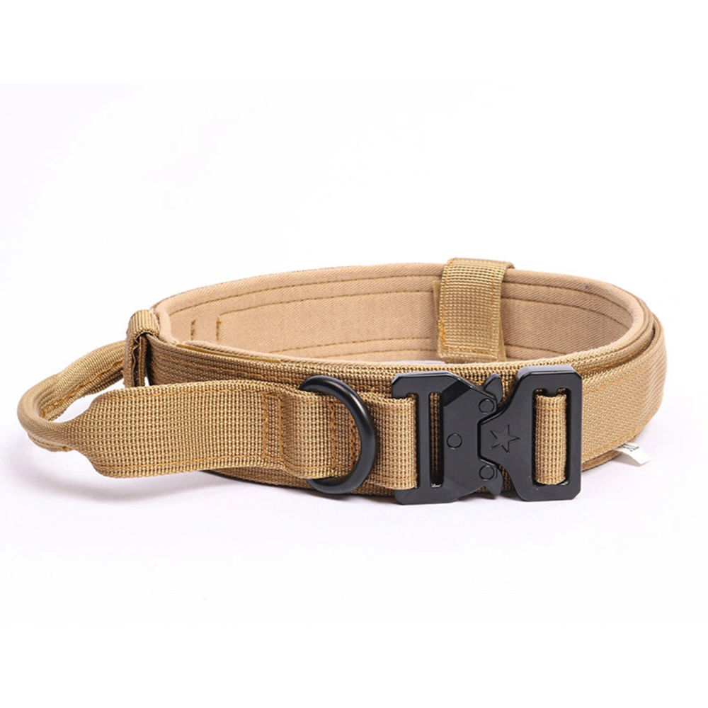 Dog Collar Safe Adjustable Comfortable Military Training Dog Collar for Medium Large Dogs Khaki M (36‑48cm /14.2‑18.9in )