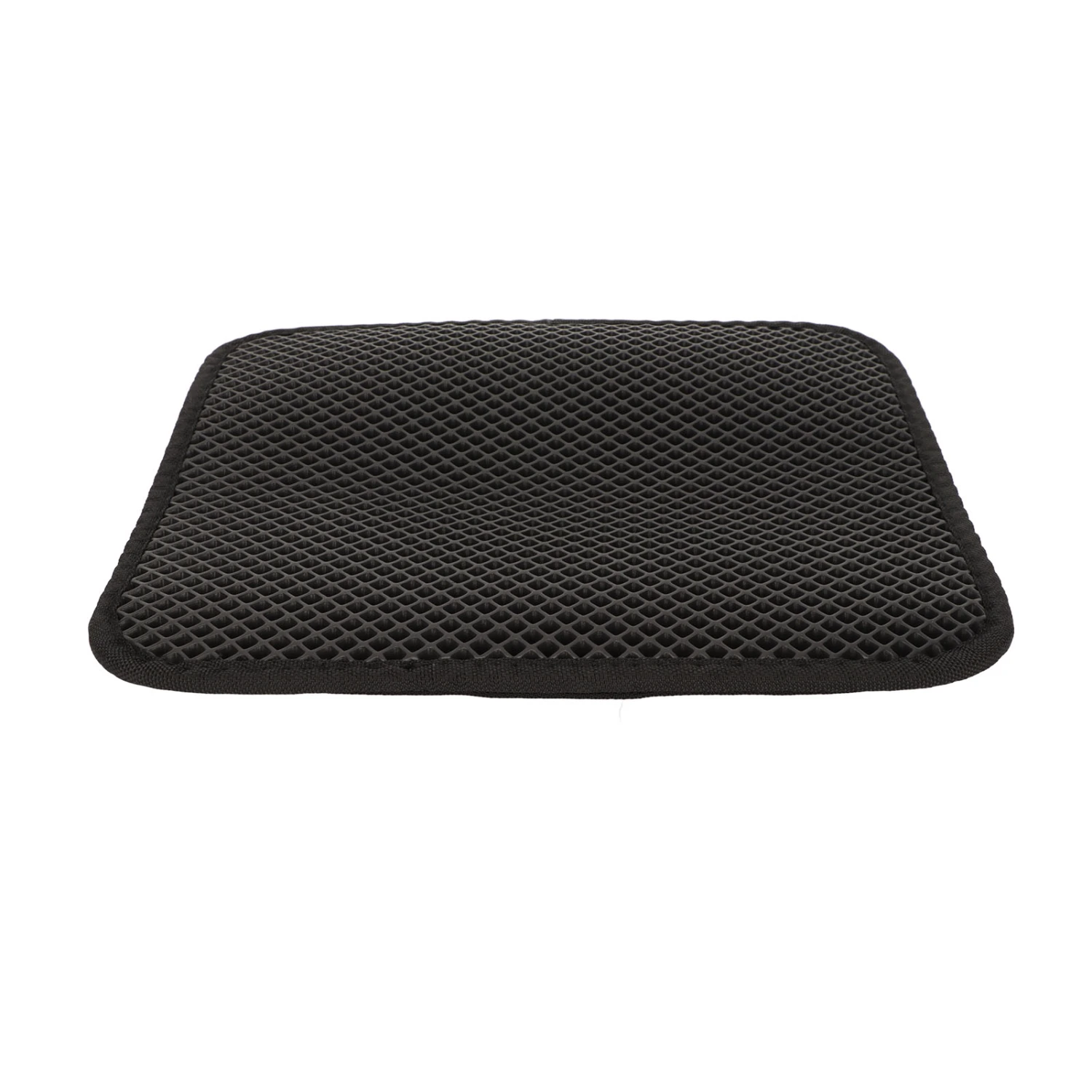 Cat Litter Pad Prevent Slip Waterproof Bottom Double Layer EVA Litter Trapping Mat for Kitten 30x30cm Black